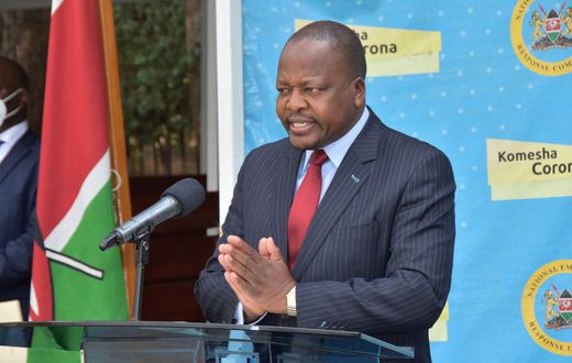 Health CS Mutahi Kagwe during a presser on March 17, 2021