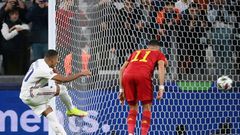 Kylian Mbappe levelled the scores from the spot against Belgium