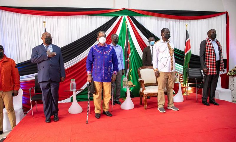 Officer respectfully removes Raila Odinga's hat after national anthem blunder