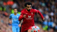 Livepool star Mohamed Salah chases after the ball in a Premier League match against Manchester City at the weekend
