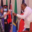 President Uhuru Kenyatta with Tanzanian President Samia Suluhu
