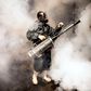 TOPSHOT - A member of a privately-funded NGO working with county officials wearing protective gear fumigates and disinfects on April 15, 2020, during the dusk-to-dawn curfew imposed by the Kenyan Government, the streets and the stalls at Parklands City...