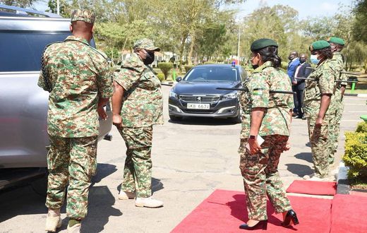 National Youth Service (NYS) Commissioner Matilda Sakwa during a function at the NYS Paramilitary Academy