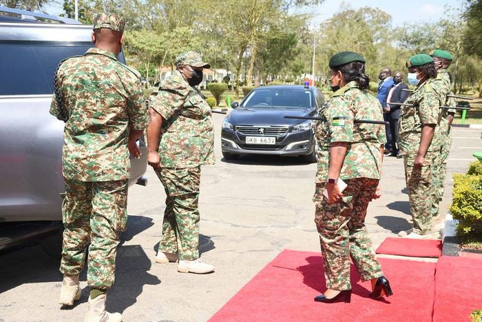 National Youth Service (NYS) Commissioner Matilda Sakwa during a function at the NYS Paramilitary Academy