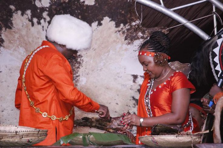 Kirinyaga Governor Anne Mumbi Waiguru with her husband Kamotho Waiganjo during their 2019 traditional marriage ceremony