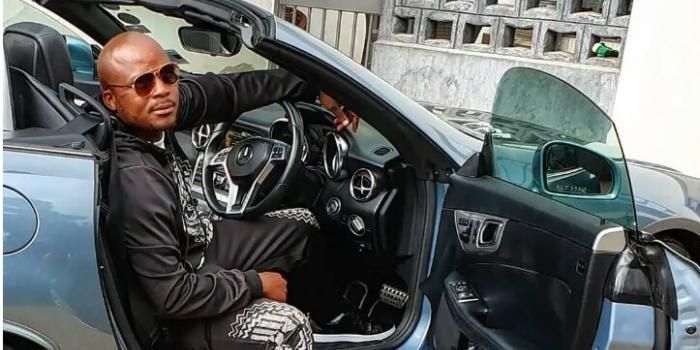 Radio presenter Jalang'o in his convertible Mercedes Benz