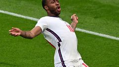 England's Raheem Sterling celebrates his goal against the Czech Republic