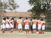 Under 23 head coach Stanley Okumbi leads Emerging Stars in a previous training session ahead of CECAFA U23 championships set to be held in Ethiopia.