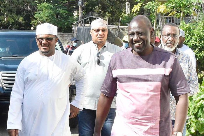 Deputy President William Ruto with former Mombasa Senator Hassan Omar