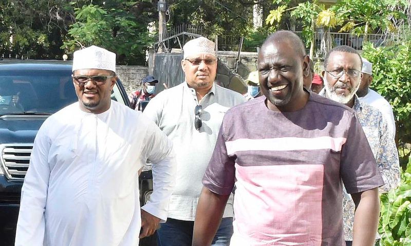 Deputy President William Ruto with former Mombasa Senator Hassan Omar