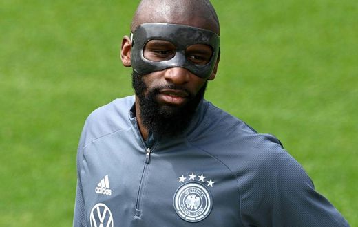 Germany's Chelsea Antonio Ruediger will wear a mask against France on Tuesday to protect a facial injury