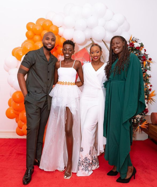 Actor Nick Mutuma, model Rue Babay, media personality Janet Mbugua at Akothee Foundation's 1-year anniversary