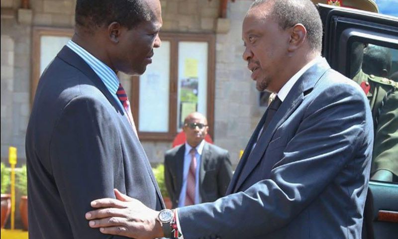 Jubilee Secretary General and Cabinet Secretary Raphael Tuju and President Uhuru Kenytta (Courtesy)