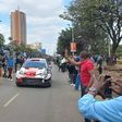 Rally fans at Uhuru Park in Kenya's capital Nairobi during World Rally Championship Safari Rally on June 24, 2021