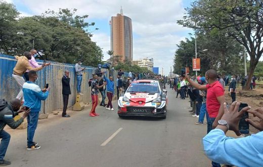 Rally fans at Uhuru Park in Kenya's capital Nairobi during World Rally Championship Safari Rally on June 24, 2021