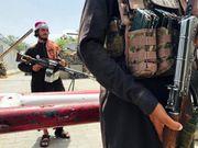 Taliban fighters stand guard at a checkpoint that was previously manned by American troops near the US embassy, in Kabul, Afghanistan, Tuesday, August 17, 2021.