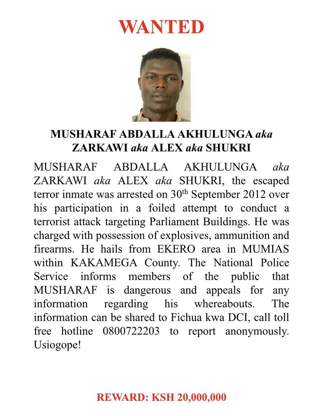 Prison Break- Three terror suspects escapes from Kamiti Prison