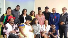 The cast of Papa Shirandula celebrating the death anniversary of Charles Bukeko