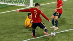 Morata (C) has missed a host of chances in Spain's first two games