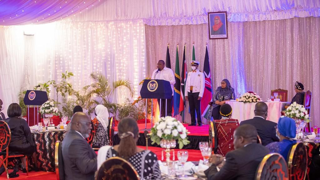President Uhuru Kenyatta hosts Tanzanian President Samia Suluhu at State House Nairobi