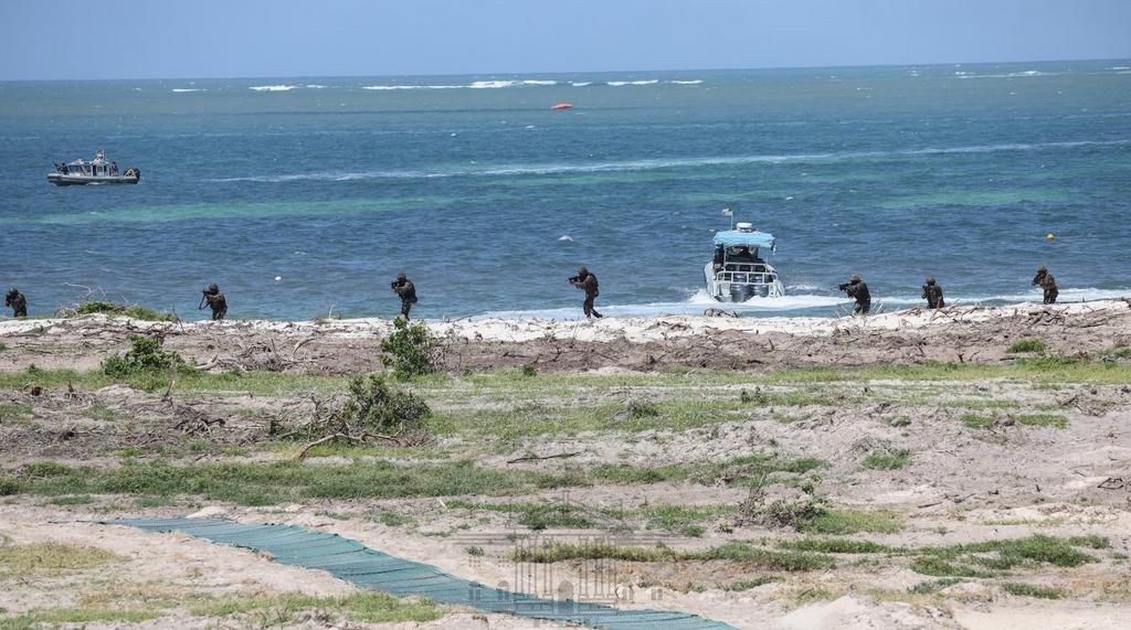 Kenya Coast Guard officers undertaking a joint operational training in Boni Forest, Lamu County