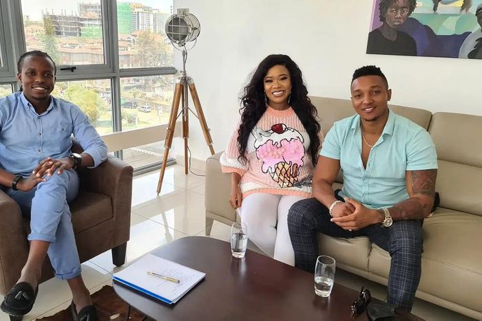 Eugène Mbugua, Vera Sidika and Bron Mauzo