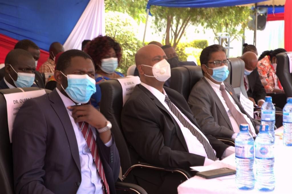 Nairobi Metropolitan Service Director General  Lieutenant General Mohamed Badi and Health Services Director Dr Ouma Oluga at the celebrations of Mama Lucy Kibaki Hospital 10th Anniversary