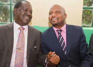  Moses Kuria and Raila Odinga at a past event. Moses Kuria has Predicted that Raila Odinga will support Jubilee before 2022.
