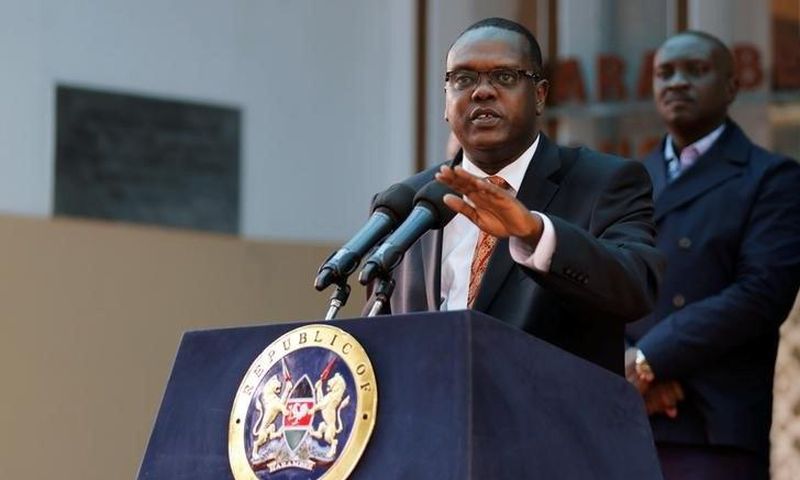 Kenya's Sports Minister Hassan Wario addresses a news conference on the World Anti-Doping Agency (WADA) recommendations that judged Kenya as non-compliant with the WADA code, in the capital Nairobi, May 13, 2016.