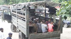 Police at a past arrest in Kisauni