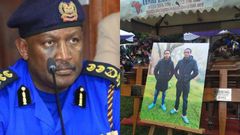 Inspector General of Police Hillary Mutyambai and the Kianjokoma brothers