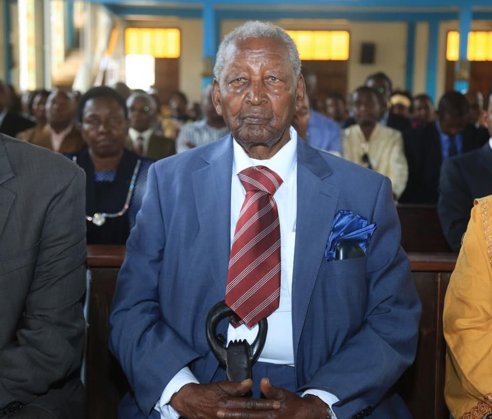 Former Kamukunji MP, the late George Nthenge during his 92nd birthday