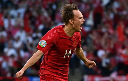 Mikkel Damsgaard scored twice at this summer's Euro 2020