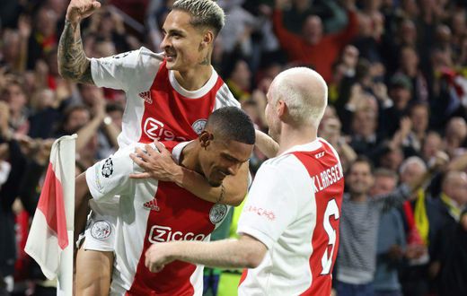 Sebastien Haller (C), Antony (Up) and Davy Klaassen (R) were all on the scoresheet for Ajax against PSV