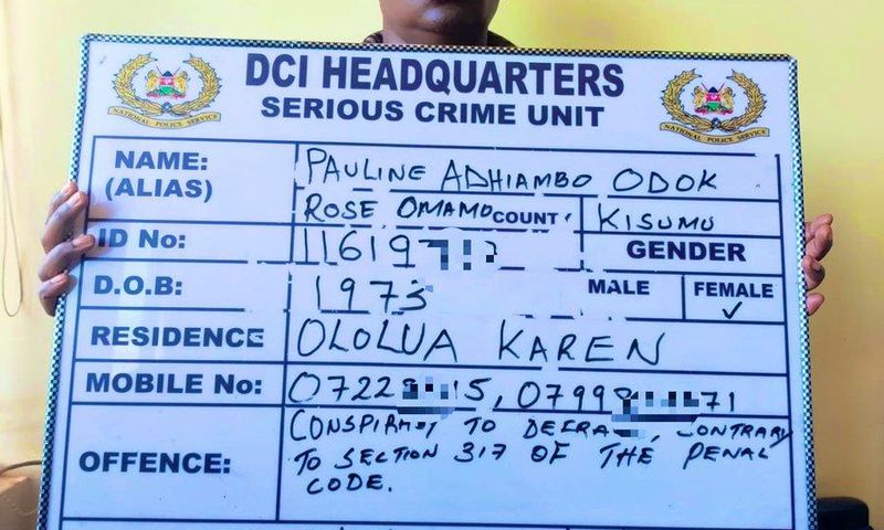 DCI arrest suspect Pauline Adhiambo on conspiracy to defraud