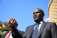 Minority Leader John Mbadi displays his injured finger after fight with MP Benard Koros on December 29, 2021