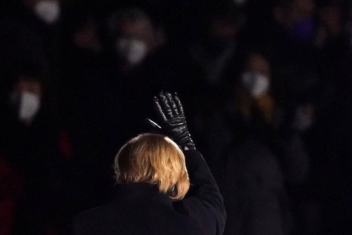 Chancellor Angela Merkel of Germany at her farewell event in Berlin on Thursday.Credit...Clemens Bilan/EPA, via Shutterstock
