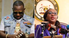 Former Nairobi Governor Mike Sonko and acting Nairobi Governor Anne Mwenda Kananu