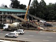 Construction of a BRT station along Thika Superhighway