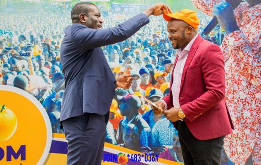 ODM party Secretary-General Edwin Sifuna welcomes Jalang'o to the Orange party