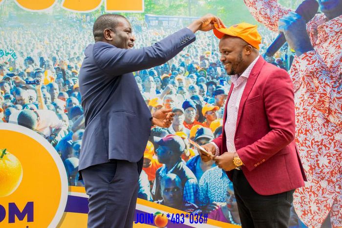 ODM party Secretary-General Edwin Sifuna welcomes Jalang'o to the Orange party