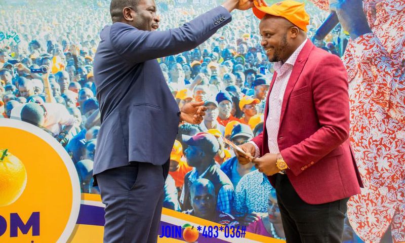 ODM party Secretary-General Edwin Sifuna welcomes Jalang'o to the Orange party