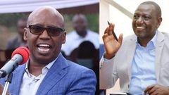 Deputy President William Ruto (right) and Businessman Jimi Wanjigi (left)