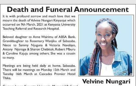 Velvine Nungari Kinyanjui.