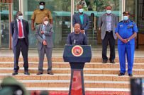 Health CS Mutahi Kagwe addressing the nation at Harambee House