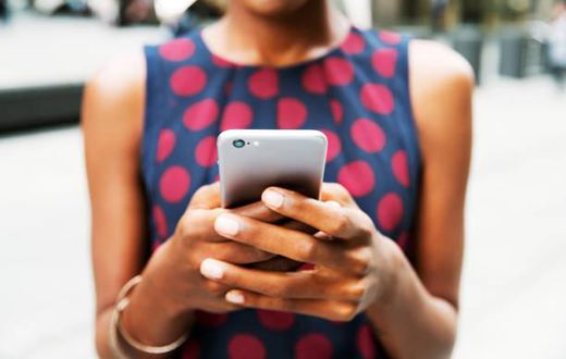 Closer up of woman using smart phone