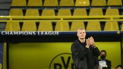 Dortmund's Norway forward Erling Braut Haaland is currently sidelined by a leg injury