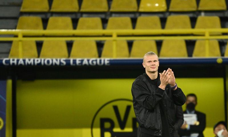 Dortmund's Norway forward Erling Braut Haaland is currently sidelined by a leg injury