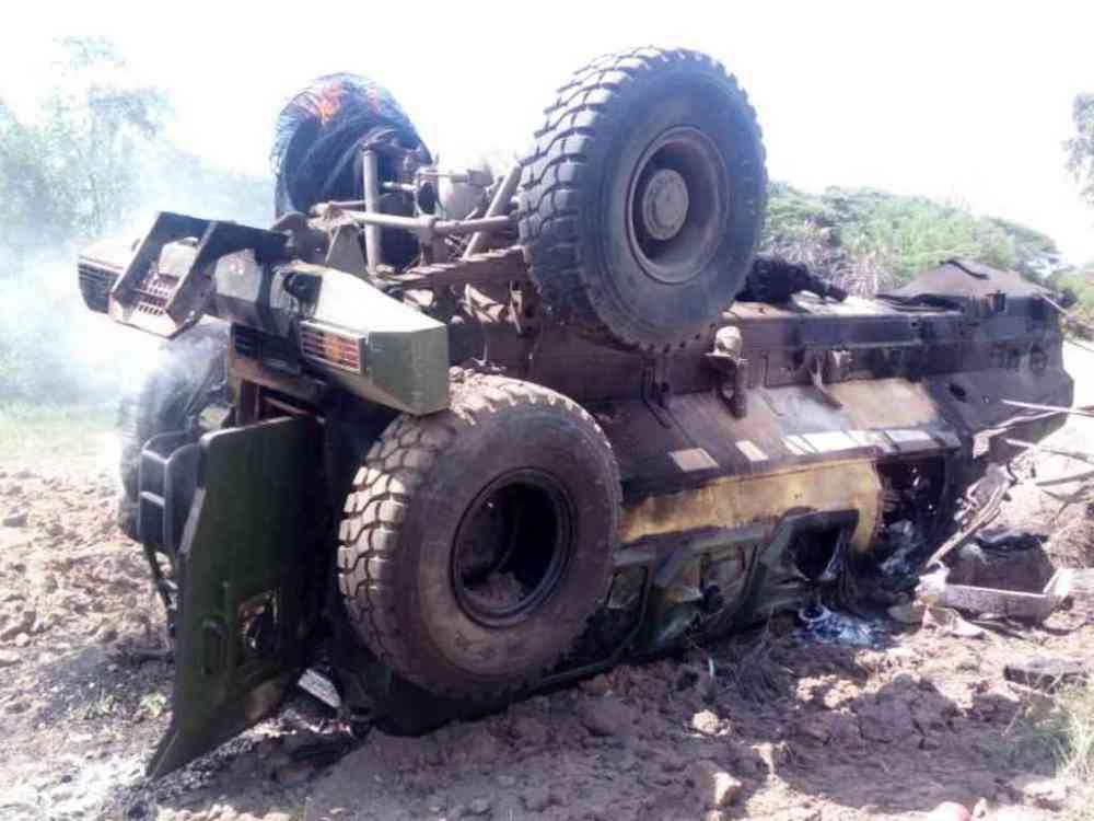 A damaged APC in Lamu attack. (courtesy)