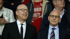 Manchester United co-chairman Joel Glazer (R) with his brother and fellow owner Avram Glazer (L)